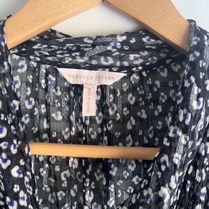 Rebecca Taylor Cheetah Silk Blend Dress